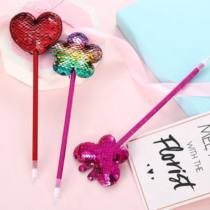 Cadeaux promotionnels, stylo gel brillant en tissu pailleté en forme de cœur de couronne coréenne - Product Image 2