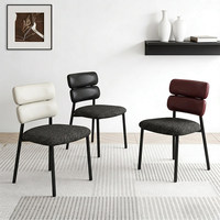 Chaise de salle à manger moderne de luxe léger, style italien, avec revêtement en velours, sensation premium, structure en acier durable