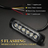 OPPLIGHT-Lámpara de carretera ajustable para coche, barra de luz de trabajo de 6W, bombilla de luz estroboscópica LED ámbar, bombilla de luz de trabajo