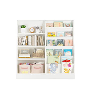 ชั้นวางหนังสือเด็ก 4 ชั้น ทำจาก MDF สไตล์ร่วมสมัย พร้อมที่เก็บของเล่นอเนกประสงค์ ใช้เป็นชั้นโชว์ได้ เหมาะสำหรับห้องเด็ก ห้องเล่น และห้องเด็กอ่อน - Product Image 2