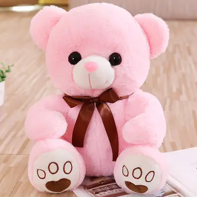 Lindo oso de peluche almohada con arco juguete de peluche garra máquina muñeca regalo para niños peluche Kawaii