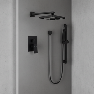 Tidjune Extra-mince Tête De Douche De Pluie Robinet De Douche Ensemble Noir avec Non-<span class=keywords><strong>retour</strong></span> Clapets - Product Image 3