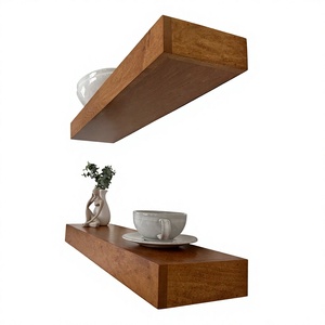 Modern Wooden <b>Floating</b> <b>Wall</b> <b>Shelf</b> Storage Rack Home Decoration Double Tier Handmade Durable <b>Wall</b> <b>Shelf</b> Display Rack Plants Books - Product Image 3