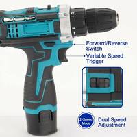 Perceuse-visseuse sans fil 12V multifonctionnelle, outil rechargeable au lithium, batterie 2.0AH, vitesse variable, mandrin sans clé, bricolage, OEM