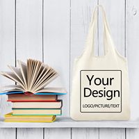 Bolsos de Lona OEM para Mujer Personalizables con Logo Impreso DIY Bolso de Lona para Compras Bolso de Hombro Tote Resistente en Blanco
