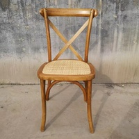 Chaise de salle à manger rétro en bois massif avec dossier, chaise de mariage, tabouret rustique en bois pour la maison, chaise à dossier croisé