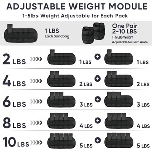 Adjustable Iron Sand Ankle <b>Weights</b> Pair SBR <b>Training</b> Pads for Running Dancing Pilates Fitness - Product Image 5