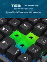Clavier de jeu mécanique USB filaire à une main pour e-sport avec éclairage arc-en-ciel pour gaucher - Vente en gros