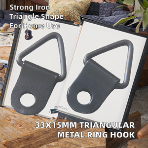 Gancio Triangolare a Foro Singolo in Ferro Ossidato Nero Resistente per Montaggio Telai, Sollevamento Aereo e Attrezzature Industriali - Product Image 2