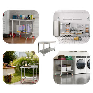 Hoge Kwaliteit 304 Roestvrij Staal Prep Werkbank 4 Wielen Rvs Werktafel Voor Hotel Keuken - Product Image 5