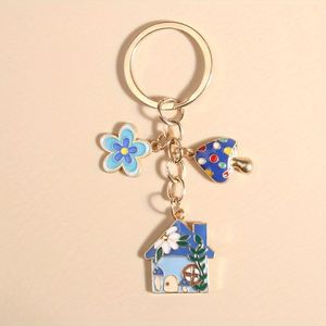 Adorable Pink Mushroom Keychain Fairy House <b>Bag</b> <b>Charm</b> with Butterfly Cute Backpack Accessory Sweet Girly Gift - Product Image 3