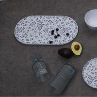 Ensembles de dîner ronds en mélamine plastique de fleur design bleu et blanc minces personnalisés