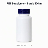 Flacon vide en PET pour compléments alimentaires 300 ml, flacon en plastique pour pilules de vitamines avec bouchon à languette, conteneur inviolable pour capsules et comprimés