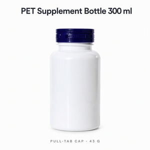 Flacon vide en PET pour compléments alimentaires <span class=keywords><strong>300</strong></span> <span class=keywords><strong>ml</strong></span>, flacon en plastique pour pilules de vitamines avec bouchon à languette, conteneur inviolable pour capsules et comprimés - Product Image 1