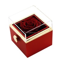 Bunga Mawar Asli Grosir Lintas Negara untuk Hari Valentine, Hari Ibu, Pernikahan, Ulang Tahun, Kotak Berlapis Ganda Putar, Diawetkan