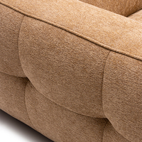 Italienisches Getuftetes Würfel-Modulsofa Gerades Sofa Karamell Chenille-Stoff Minimalistisches Wohnzimmer-Ecksofa Hotel Baishangju SF0367