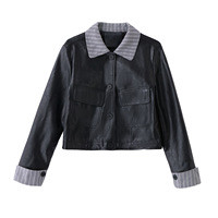 Veste Moto Noire Premium Femme en Similicuir PU – Manteau ODM pour l'Automne et le Bureau