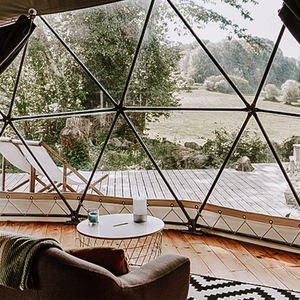 Tentes de glamping de luxe en plein air, dôme igloo noir pour les stations balnéaires - Product Image 5