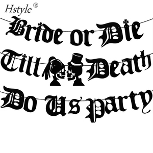 Hstyle S250 Halloween jusqu'à <span class=keywords><strong>la</strong></span> <span class=keywords><strong>mort</strong></span> nous faire <span class=keywords><strong>la</strong></span> fête bannière mariée ou Die bannière Bachelorette mariage Halloween fête décorations - Product Image 5
