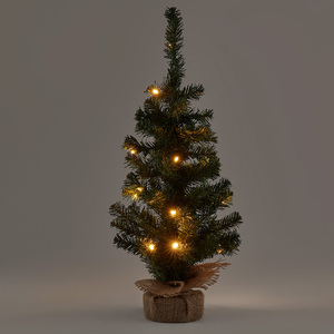 Artificial <b>Tabletop</b> Christmas <b>Tree</b> 60 Cm 20 Led Lights Mini Fir <b>Tree</b> Jute Base Decorations - Product Image 6