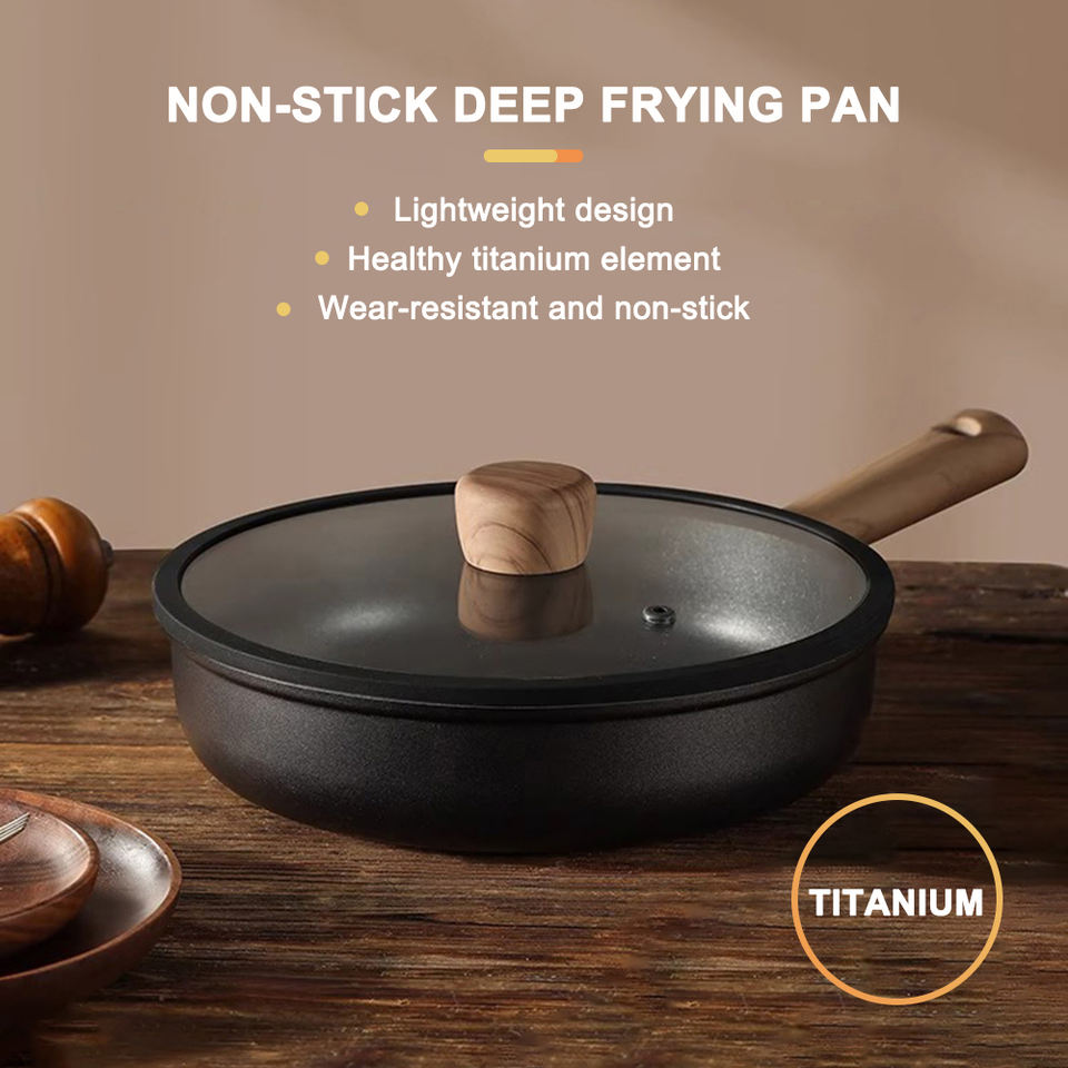 Visual Pan Wholesale Custom Titanium Frying Pan 20/24/28cm Kitchen Thickened ...