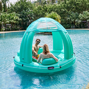 Outagun PVC xách tay bơi <span class=keywords><strong>Inflatable</strong></span> tựa lưng floatie kích thước tùy chỉnh hồ bơi Float 3-người nhỏ nổi đảo - Product Image 5