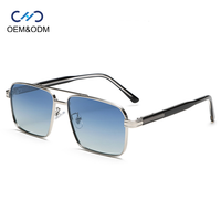A20108 Nouvelles lunettes de soleil polarisées pour hommes, lunettes de soleil tendance pour la pêche en plein air, la conduite, monture carrée en métal, protection UV400