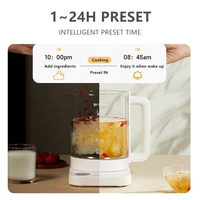 Bouilloire à eau de conception transparente de haute qualité, bouilloire numérique pour la santé, bouilloire en verre avec infuseur à thé/vapeur pour aliments/marmite.