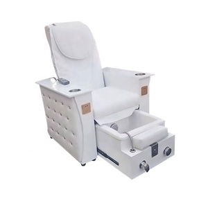 Fauteuils de pédicure spa de luxe blancs avec télécommande, sans tuyauterie, avec baignoire pour salon de manucure - Product Image 1