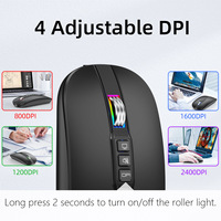 M113 Mouse Senyap Mode Ganda 2.4G Nirkabel Bluetooth 2400 DPI Tombol Bisu Cepat & Kembali ke Desktop Mouse Ultra Tipis Dapat Diisi Ulang