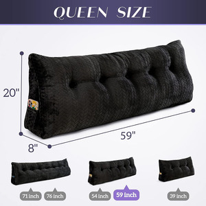 A971 Triangular cuña cabecero almohada gran refuerzo <span class=keywords><strong>cama</strong></span> descanso lectura <span class=keywords><strong>respaldo</strong></span> posicionamiento soporte cojín <span class=keywords><strong>cama</strong></span> cabecero cubierta - Product Image 2