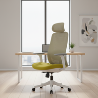 Chaise de bureau ergonomique moderne pivotante avec support lombaire en maille, appui-tête réglable, chaise de luxe à dossier haut personnalisable