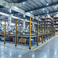 Pagar Pengaman Sel Robot Industri dari Jaring Baja Karbon Rendah dengan Tiang yang Diperkuat untuk Sistem Palletizing dan Isolasi Area Aman