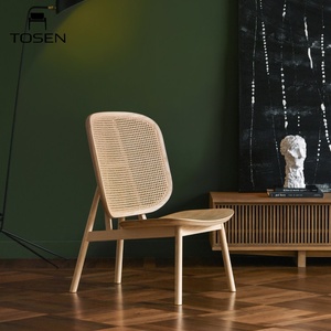 Fauteuil de loisirs en osier minimaliste nordique couleur bois, rafraîchissant en <span class=keywords><strong>été</strong></span>, chaise en osier en bois massif importé - Product Image 1