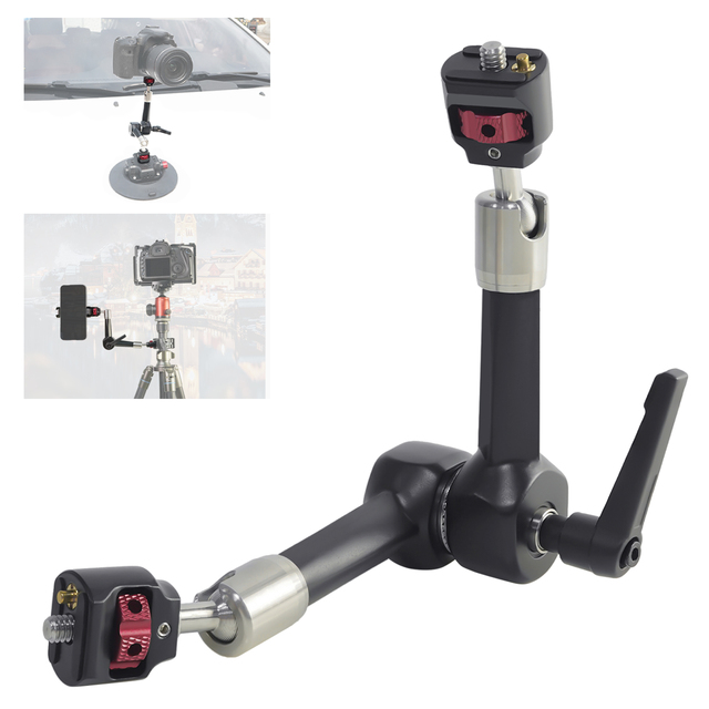 New Design Heavy Duty Aluminum Alloy Magic Arm Double Socket Crab Clamp Kit Professional Desktop Shooting Rig for Camera Monitor