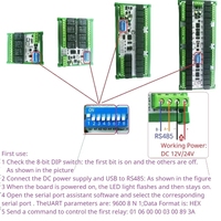 Module de relais BSSY)4-32CH 10A 20A 12V 24V RS485 avec paramètres de configuration DIP, port série Modbus RTU UART, carte de commutation HMI PLC