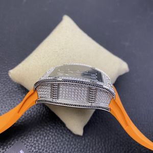 Montre mécanique automatique pour homme <span class=keywords><strong>de</strong></span> luxe 010, incrustée <span class=keywords><strong>de</strong></span> diamants, en forme <span class=keywords><strong>de</strong></span> <span class=keywords><strong>tonneau</strong></span> à <span class=keywords><strong>vin</strong></span>, miroir saphir, montre <span class=keywords><strong>de</strong></span> haute qualité - Product Image 2