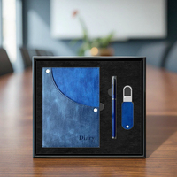 Ensemble de cahiers d'affaires en cuir PU personnalisés avec impression de logo-Bloc-notes de poche portable Cadeau d'entreprise 250294-A