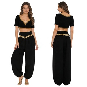 Tenue de danse personnalisée pour femmes, ensemble haut court et pantalon long pour la danse du ventre, la danse folklorique indienne et la danse de salon - Product Image 5