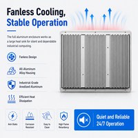 Panel PC Industrial IP65 de 12.1 Pulgadas, Computadora Táctil de Aluminio sin Ventilador con HD-MI, VGA, 2 LAN, 4GB de RAM, 128GB SSD para Automatización