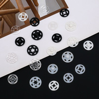 Aksesoris Pakaian Kancing Tekan Rhinestone Transparan Plastik Nylon Putih Hitam Tak Terlihat Tersembunyi Flatback