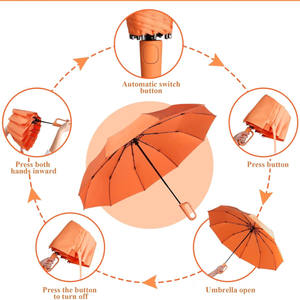 Parapluie Portable Compact à 8 côtes à fermeture automatique pour hommes femmes <span class=keywords><strong>roman</strong></span> mousqueton poignée coupe-vent petit parapluie pliant - Product Image 4