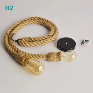 European / American Style Cheap Industrial Hanging <strong>Cage</strong> Hemp Rope Pendant <strong>Light</strong> Made in China - Product Image 3