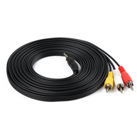 Câble convertisseur audio coaxial blindé tressé nickelé 3,5 mm 4 pôles stéréo mâle-mâle pour lecteur DVD