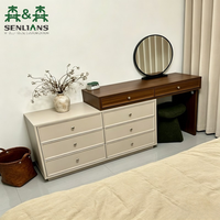 Table de toilette en bois massif SLS avec 8 tiroirs, armoire de rangement d'angle moderne et minimaliste pour salon, écologique
