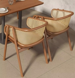 Juego de <span class=keywords><strong>restaurante</strong></span> occidental de ratán de madera maciza con tema del Sudeste Asiático para hoteles Cafés Cabina Sofás - Product Image 6