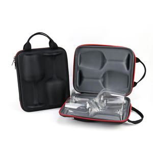 Estuche de Transporte para Botellas de Vino, Caja Protectora de Viaje de EVA, para Dos Copas, Embalaje para Copas de Vino - Product Image 1