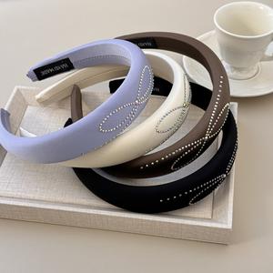 Bandeau en forme d'arc en cristal avec strass, accessoires de cheveux élégants pour femmes, design coréen - Product Image 1