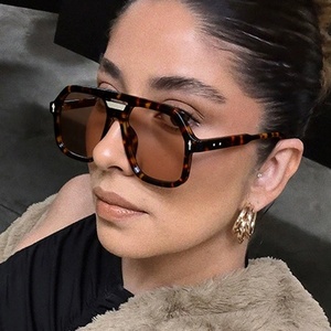 Lunettes de soleil pilote à double pont et monture large Arrow Rice Nail UV400 pour femme, nouvelle mode 2025, style européen et américain pour grands visages - Product Image 1