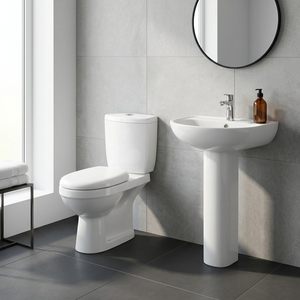 Aqua Pan Two Piece WC Toilet With Repose Wash Basin Full Pedestal Ceramic Bathroom Sanitary Ware Set - Product Image 5